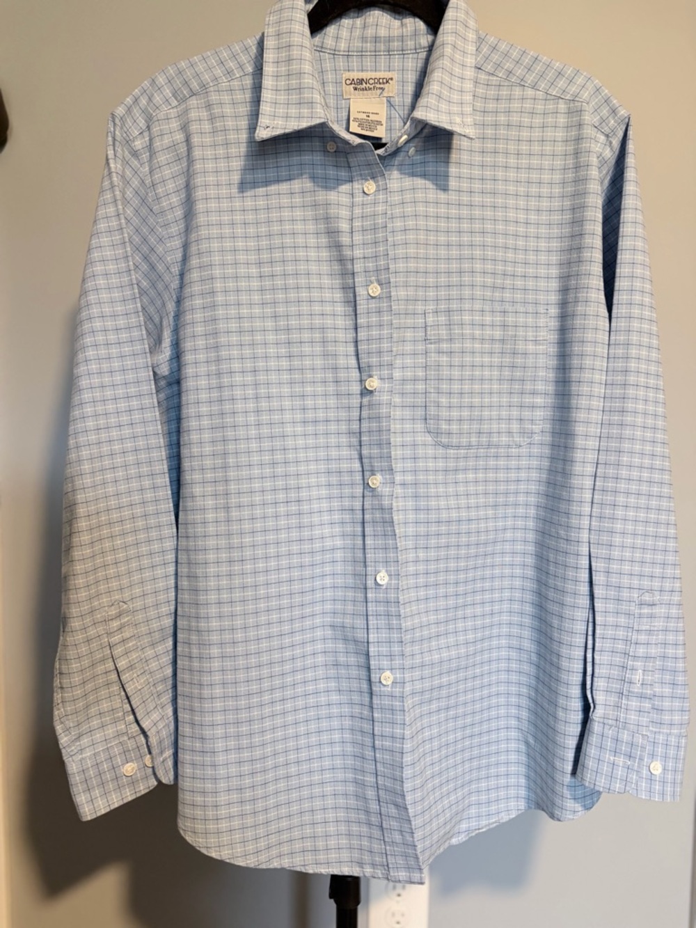 Cabin Creek Light Blue Plaid Dress Shirt